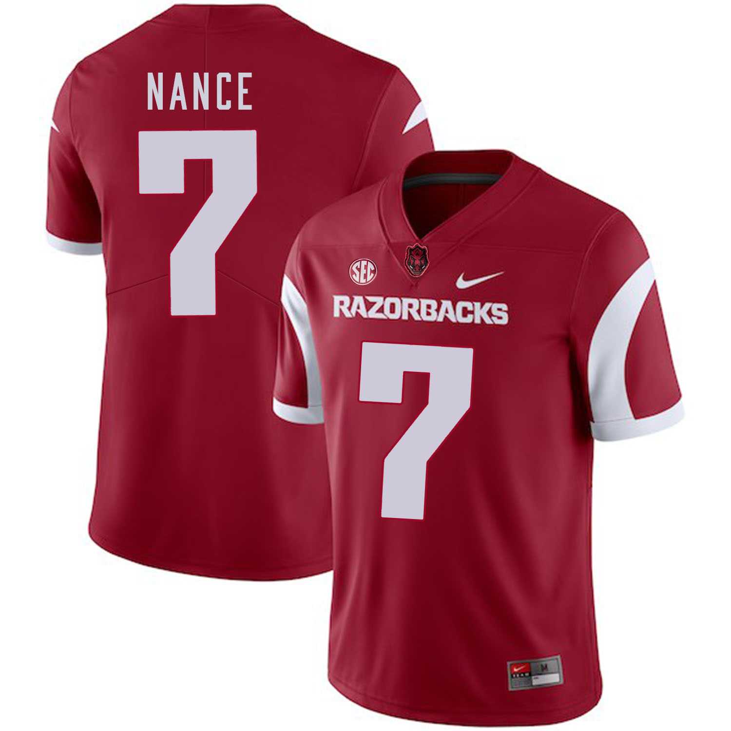 Arkansas Razorbacks #7 Jonathan Nance Red College Football Jersey